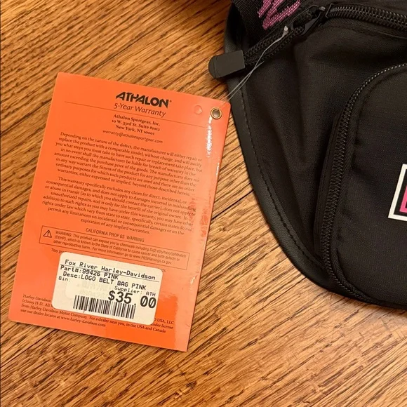 Harley-Davidson Black & Pink Belt Logo Belt Bag - Picture 2 of 3
